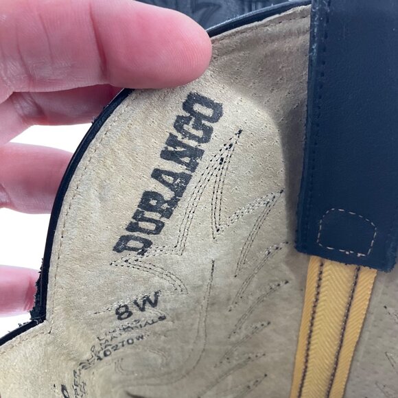 Durango Womens Black Leather Cowboy cowgirl Western Boots Size 8W 8 embroidered - Picture 3 of 15